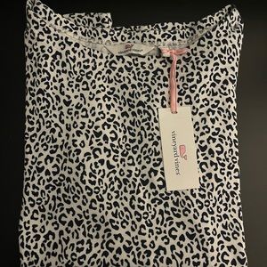 Vineyard Vines Leopard Printed Boatneck 3/4 Sleeve